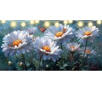 Diamond Painting Daisy Diamond Art Butterfly, 5D Dimond Painting Kits for Adults DIY Crystal Rhinestone Crafts, Gem Art kits Kids, Paint by Numbers for Adults Beginners for Room Decor 90x180cm FD-3579