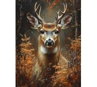 Diamond Painting Deer, Autumn Diamond Art Kits Adults with Full Accessories, DIY Full Drill Crystal Art Crafts Pictures Kits, Embroidery Cross Stitch Gem Paintings for Home Decor 28x38inch - 1F548