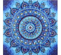 Diamond Painting DIY 5D Special Shape Rhinestones, ABEUTY Blue Mandala Flowers, Partial Drill Crystal Diamond Art Kits