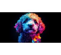 Diamond Painting Dog, Animal Diamond Art, Gem Painting Full Drill Crystal Art Kits and Crafts, Embroidery Cross Stitch Canvas Painting by Numbers Kid and Adults, Home Decoration 35x70cm sH-311
