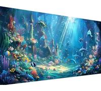 Diamond Painting Dolphin Diamond Art Kits Adults, 5D Diamond Art Sea Large Diamond Painting Kits for Adults, DIY Diamond Art Square Drill Crystal Gem Embroidery Crafts, Home Wall Decor 50x100cm S-B