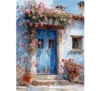 Diamond Painting Door, DIY Flower Diamond Art Kits for Adults Beginner, 5D Full Drill Handmade Crystal Art Rhinestone Embroidery Kit, Cross Stitch Diamond Painting Kits for Home Wall Decor 12x16in W-3