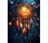 Diamond Painting Dream Catcher Diamond Art Kits Adults 35x45 cm DIY 5D Full Drill Shiny Dimond Art Kit for Beginners Crystal Rhinestone Embroidery Canvas Painting for Bedroom Decor with Tools H-262