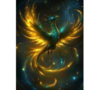 Diamond Painting Dream Diamond Art Kits Adults, 5D DIY Full Drill Phoenix Cross Stitch Embroidery Craft Supplies Crystal Art Paintings, for Christmas Home Wall Decor Gifts 24 x 36 in/60 x 90 cm C-1767