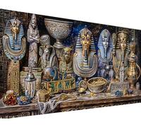 Diamond Painting Egypt Diamond Art Kits Adults, 5D Diamond Art Egyptian Pharaoh Large Diamond Painting Kits, DIY Diamond Art Square Drill Crystal Gem Embroidery Crafts, Home Wall Decor 60x120cm L-5