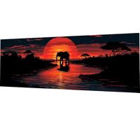 Diamond Painting Elephant Diamond Art Kits Adults, 180x60cm Large Dimond Art Sunrise Gem Arts and Crafts Paintings, DIY Round Full Drill Crystal Rhinestone Sequin Arts Mosaic Kits, Home Decor C2-314