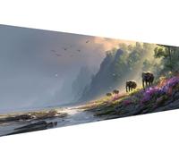 Diamond Painting Elephant Diamond Art Kits Adults Landscape DIY Crystal Art Kits 5D Rhinestone Cross Embroidery Painting Full Drill Dimond Dots Paintings for Home Wall Decorate Gift 90x180cm YZ-691