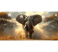 Diamond Painting Elephant Dimond Art Kits Tree Diamond Art Accessories, DIY Full Drill Crystal Rhinestone Crafts for Adults Beginner for Living Room Wall Decoration, Gifts for Women 70x140cm G6-438