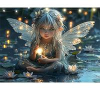 Diamond Painting Elf Diamond Art Kits Adults Light Bulb 5D Dimond Painting Kits for Kid, Crystal Rhinestone Embroidery Canvas Paintings, Small Crystal Art Accessories for Bedroom Decor 60x80cm K9-1776