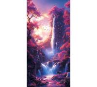 Diamond Painting Fall Large Diamond Art Kits for Adults Cherry Blossoms, 5D Crystal Rhinestone Embroidery Pictures, Sequin Gem Art Crafts for Adults, Home Wall Craft Decoration 90x180 cm c-4279
