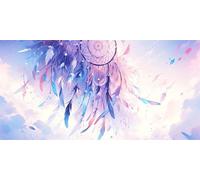 Diamond Painting Feather Diamond Art for Adults, Wind Chime Gem Art Kits for Adults, 5D DIY Crystal Crafts, Embroidery Cross Stitch Painting Kits for Kids, for Home Wall Decorations, 100x200cm a-943