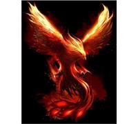 Diamond Painting Fire Phoenix Full Drill Diamond Art,5d Diamond Painting Kits Adults,Crystal Cross Embroidery Kits Christmas Dimond Art,DIY Paint By Numbers Gem Art for Home Wall Decor 12x16in HS-2211