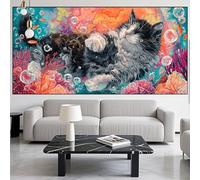 Diamond Painting Fish Diamond Art Kits Adults/Beginners,5D DIY Large Diamont Picture Cat Full Drill Gem Art Crystal Embroidery Mosaic Canvas Painting by Numbers kit for Home Decor Gifts 24x48in LK-860