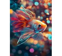 Diamond Painting Fish Dream Diamond Art Kits Adults, 5D Full Drill Gem Crystal Art Cross Mosaic Kits, DIY Crafts Hobbies for Adults Women, Canvas for Home Decoration Creative Gifts 80x110cm Z0-974
