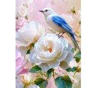 Diamond Painting Flower, Bird Diamond Art Kits Adults, Full Drill Crystal Art, 5D DIY Painting Kits for Beginners, for Home Wall Decor, Holiday Gifts, Relaxing & Stress Relief Activity 25x35cm f-233