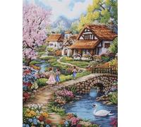 Diamond Painting flower, bridge Diamond Art Kits Adults, Full Drill Crystal Art, 5D DIY Painting Kits for Beginners, for Home Wall Decor, Holiday Gifts, Relaxing & Stress Relief Activity 70x95cm f-242