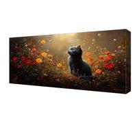 Diamond Painting Flower Cat Diamond Art Accessories, Large Dimond Art for Adults Kits, 5D DIY Full Drill Kids Embroidery Painting, Beginner Crystal Crafts Kits, Wall Home Decor Gifts 30x60cm J-138
