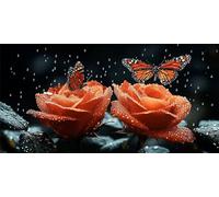 Diamond Painting flower Cross Stitch Kits for Adults Gem Art Kit water droplet Diamond Art for Kids 5D DIY Crystal Embroidery Kits Arts and Crafts for Adults, Wall Decor, Holiday Gifts, 50x100cm s-193