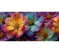 Diamond Painting Flower Cross Stitch Kits for Adults Gem Art Kit Water Droplet Diamond Art for Kids 5D DIY Crystal Embroidery Kits Arts and Crafts for Adults, Wall Decor, Holiday Gifts, 30x60cm s-195