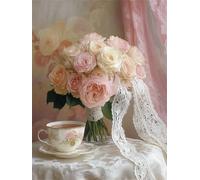 Diamond Painting Flower, Cup Diamond Art Kits Adults, Full Drill Crystal Art, 5D DIY Painting Kits for Beginners, for Home Wall Decor, Holiday Gifts, Relaxing & Stress Relief Activity 90x120cm f-178