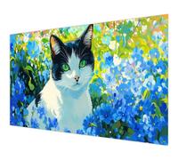 Diamond Painting Flower Diamond Art Cat Round Crystal Art Kits for Adults Gift, DIY Rhinestone Sequin Gem Full Drill Painting Crafts for Adults Kits, Home Room Art Pictures Decoration 31.5x63in L#-638