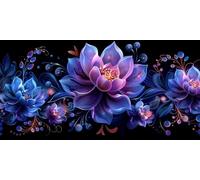 Diamond Painting Flower Diamond Art Kits Adults, 28x56inch Large Dimond Art Purple Gem Arts and Crafts Paintings, DIY Full Drill Crystal Rhinestone Mosaic Kits with Accessories, Home Decor J2-217