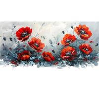Diamond Painting Flower Diamond Art Kits Adults, 4x8inch Mini Dimond Art Poppy Gem Arts and Crafts Paintings, DIY Full Drill Crystal Rhinestone Mosaic Kits with Accessories, Home Decor Gifts J2-2132