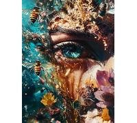 Diamond Painting Flower Diamond Art Kits Adults, 5D Eye Crystal Art and Crafts Kit for Beginner, DIY Full Drill Cross Stitch Embroidery Sequin Gem Paintings, for Home Wall Decor Gifts 16x20inch K-1725