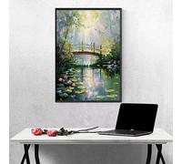 Diamond Painting Flower Diamond Art Kits Adults, Bridge 5D DIY Full Drill Crystal Art Kits for Adults Beginners, Cross Stitch Embroidery Crafts Pictures, for Home Wall Decor, Gifts 12x16in PJY5 Q-J