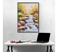 Diamond Painting Flower Diamond Art Kits Adults, Fall 5D DIY Full Drill Crystal Art Kits for Adults Beginners, Cross Stitch Embroidery Crafts Pictures, for Home Wall Decor, Gifts 12x16in PJY7 X-A