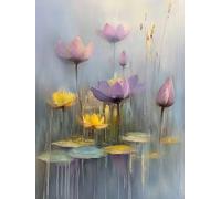 Diamond Painting Flower Diamond Art Kits Adults, Flower Crystal Art Kit for Adults Kids DIY 5D Round Full Drill Gem Dots Rhinestone Embroidery Crafts Picture, Home Wall Decor Gifts 50x70cm r9-049