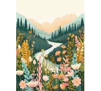 Diamond Painting Flower Diamond Art Kits Adults, Paint by Numbers for Kids, 5D DIY Full Drill Cross Stitch Gem Crystal Art and Crafts for Christmas Room Decor, Gifts for Women 70x90cm River Z1-430