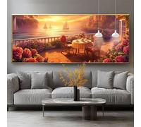 Diamond Painting Flower Diamond Art Kits Adults Sunset Large Crystal Art 40x80in DIY 5D Full Gem Rhinestone Mosaic Embroidery Cross Stitch for Adults Crafts Beginners, Home Living Decor Gifts 0-sy48