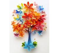 Diamond Painting Flower Diamond Art Kits Adults, Tree Crystal Art Kit for Adults Kids DIY Round Full Drill Gem Dots Embroidery Crafts Picture Beginners, Gifts for Women, Home Wall Decor 30x40cm a9-O45