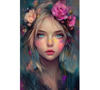 Diamond Painting Flower Diamond Art Kits Adults Woman DIY Cross Stitch Sequin Art, Crystal Arts and Arafts for aAdults, Rhinestone Embroidery Gem Arts Crafts, for Home Decor Gifts 24x36inch Q-864