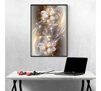 Diamond Painting Flower Diamond Art Kits Adults, Yellow 5D DIY Full Drill Crystal Art Kits for Adults Beginners, Cross Stitch Embroidery Crafts Pictures, for Home Wall Decor, Gifts 12x16in PJY2 A-U