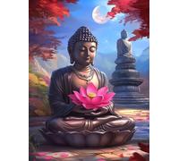 Diamond Painting Flower Diamond Art Kits Adults, Zen Crystal Art Kit for Adults Kids DIY Square Full Drill Gem Dots Embroidery Crafts Picture Beginners, Gifts for Women, Home Wall Decor 40x50cm a9-143