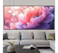 Diamond Painting Flower Diamond Art Kits for Adults Pink Large Crystal Art Kits 40x120cm DIY 5D Full Gem Adults Crafts Rhinestone Mosaic Embroidery Cross Stitch Canvas Painting for Decor Gifts z397f