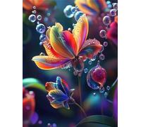Diamond Painting Flower, Droplet Diamond Art Kits Adults, Full Drill Crystal Art, 5D DIY Painting Kits for Beginners, Home Wall Decor, Holiday Gifts, Relaxing & Stress Relief Activity 70x95cm f-258