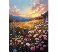 Diamond Painting flower Sky Diamond Art kits Adults, 5D Full Drill Crystal Art Cross Mosaic Kits for Kids, DIY Crafts Hobbies for Adults Women, Dimond for Home Decor Creative Gifts 35x50cm s-154