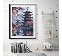 Diamond Painting for Adults Landscape,Japanese 5D DIY Diamond Art Painting Kits,Full Drill Gem Art Diamond Dots Arts Crafts,Cross Stitch Embroidery Crystal Art Beginners Kits,Home Decor 30x40cm U-592