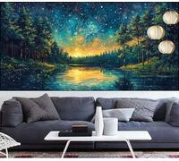 Diamond Painting Forest 12x101in,Starry Sky Diamond Art Kits Adults,DIY Crystal Art Paint by Numbers Beginner Embroidery Gem Painting Mosaic Craft Canvas kit for Adults,Home Decor Gift Women LT-78