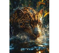 Diamond Painting Forest Diamond Art Kits Adults, Leopard Dimond Painting 5D DIY Full Round Drill Gem Embroidery Cross Stitch Kits Crafts for Home Bedroom Decor, Gifts for Women 32x44inch -bby2605LH