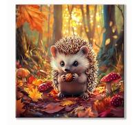 Diamond Painting Forest Diamond Art Kits for Adults, DIY Full Drill Crystal Art Cross Stitch Kits, 5D Gem Arts and Crafts Canvas Painting, Valentines Decorations Gifts, Hedgehog (2) 100x100 cm 0b-1412