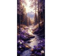 Diamond Painting Forest Large Diamond Art Kits for Adults Tree, 5D Crystal Rhinestone Embroidery Pictures, Sequin Gem Art Crafts for Adults, Christmas Home Wall Craft Decoration 60x120 cm c-4316