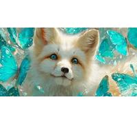 Diamond Painting Fox, Butterfly Diamond Art, Gem Painting Full Drill Crystal Art Kits and Crafts, Embroidery Cross Stitch Canvas Painting by Numbers for Adults, for Home Decoration 70x140cm Hz-283
