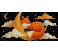 Diamond Painting Fox, Clouds Diamond Art, Gem Painting Full Drill Crystal Art Kits and Crafts, Embroidery Cross Stitch Canvas Painting by Numbers for Adults, for Home Decoration 25x50cm Hz-287