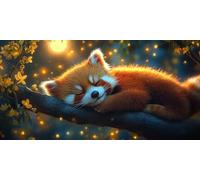 Diamond Painting Fox, Moon Diamond Art, Gem Painting Full Drill Crystal Art Kits and Crafts, Embroidery Cross Stitch Canvas Painting by Numbers for Adults, for Home Decoration 80x160cm Hz-286