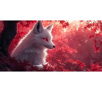 Diamond Painting Fox, Tree Diamond Art, Gem Painting Full Drill Crystal Art Kits and Crafts, Embroidery Cross Stitch Canvas Painting by Numbers for Adults, for Home Decoration 30x60cm Hz-284