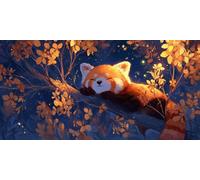 Diamond Painting Fox, Tree Diamond Art, Gem Painting Full Drill Crystal Art Kits and Crafts, Embroidery Cross Stitch Canvas Painting by Numbers for Adults, for Home Decoration 50x100cm Hz-285